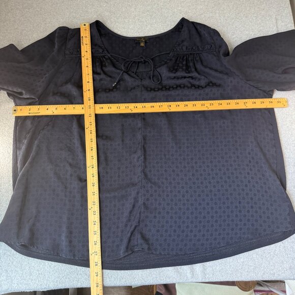 Current Air Los Angeles Womens Navy Blue Long Sleeve Blouse Top FLAW Size 3X - Picture 12 of 16